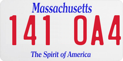 MA license plate 141OA4
