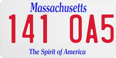 MA license plate 141OA5