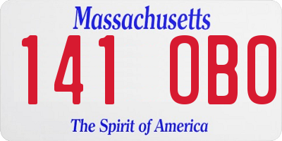 MA license plate 141OB0