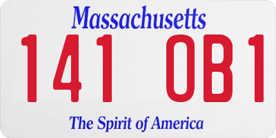 MA license plate 141OB1