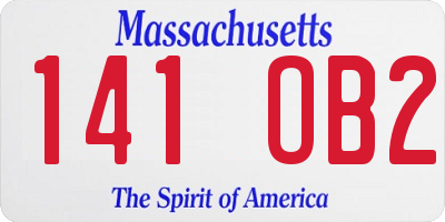 MA license plate 141OB2