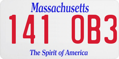 MA license plate 141OB3