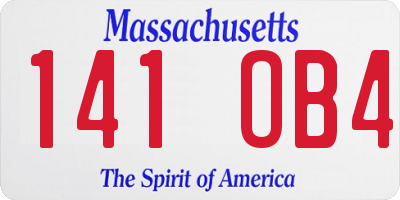 MA license plate 141OB4