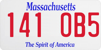 MA license plate 141OB5