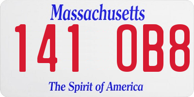 MA license plate 141OB8