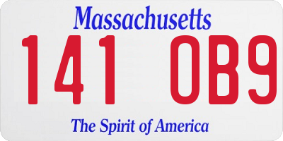 MA license plate 141OB9