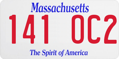 MA license plate 141OC2