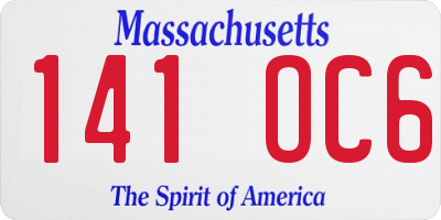 MA license plate 141OC6