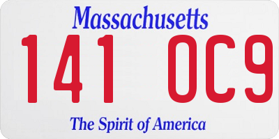 MA license plate 141OC9