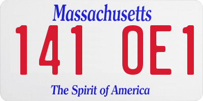 MA license plate 141OE1