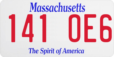 MA license plate 141OE6