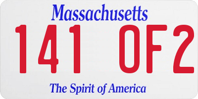 MA license plate 141OF2