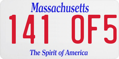 MA license plate 141OF5