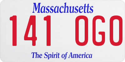MA license plate 141OG0