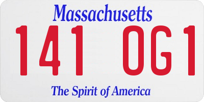 MA license plate 141OG1