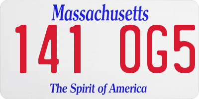 MA license plate 141OG5