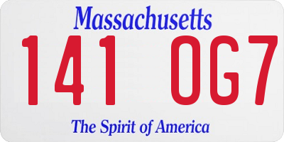 MA license plate 141OG7