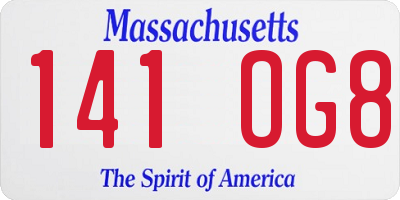 MA license plate 141OG8