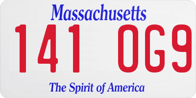 MA license plate 141OG9