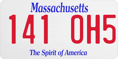 MA license plate 141OH5