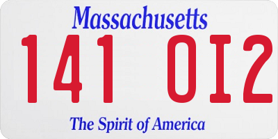MA license plate 141OI2