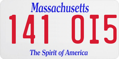 MA license plate 141OI5