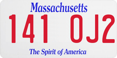 MA license plate 141OJ2