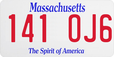 MA license plate 141OJ6