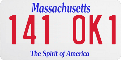 MA license plate 141OK1