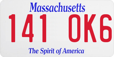 MA license plate 141OK6