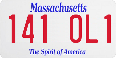 MA license plate 141OL1