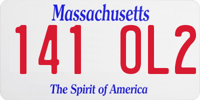 MA license plate 141OL2