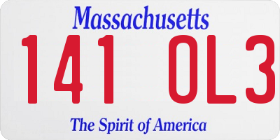 MA license plate 141OL3