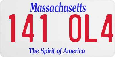 MA license plate 141OL4