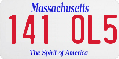 MA license plate 141OL5