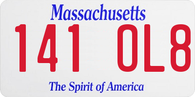 MA license plate 141OL8