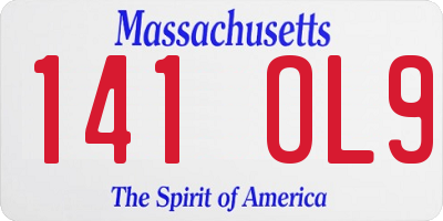 MA license plate 141OL9