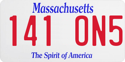 MA license plate 141ON5
