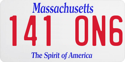 MA license plate 141ON6