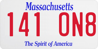 MA license plate 141ON8