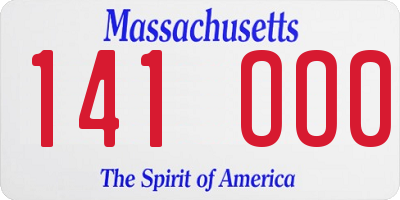 MA license plate 141OO0