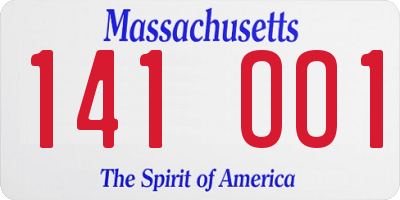 MA license plate 141OO1