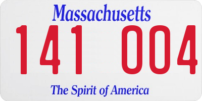 MA license plate 141OO4