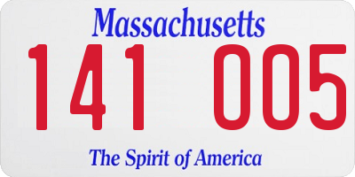 MA license plate 141OO5