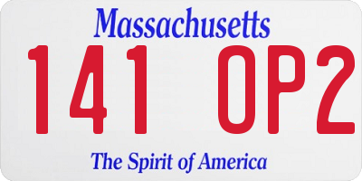 MA license plate 141OP2