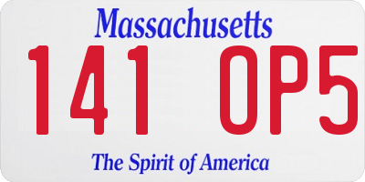 MA license plate 141OP5