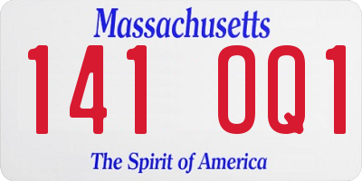 MA license plate 141OQ1