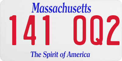 MA license plate 141OQ2