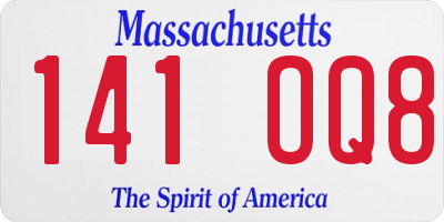 MA license plate 141OQ8