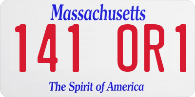 MA license plate 141OR1